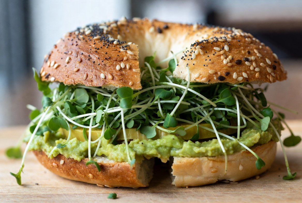 MicroJuice and Bagel